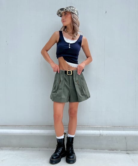 lace tank「button」#68137