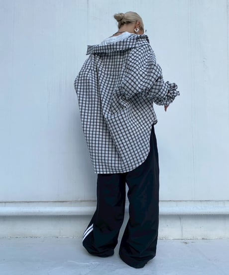 seersucker shirt「crumpled」（シュシュ付）#25102