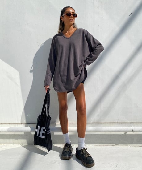 v-neck lont「round hem」#8206