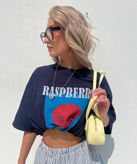 printed big T「raspberry」#9576