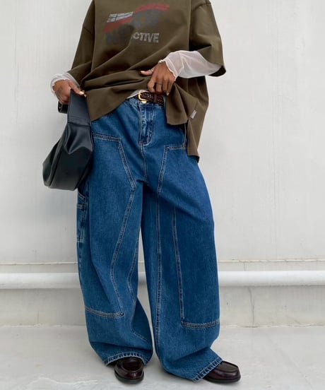 denim pt「3D curve」#8662959(ベルト付き)