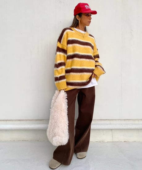 loose knit pullover「border」#8118