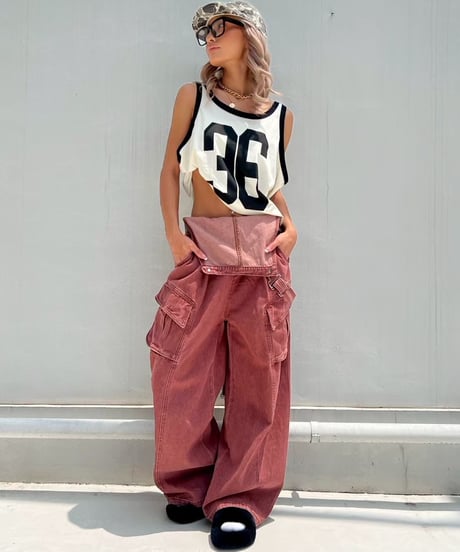 pigment overall「washed」#8209