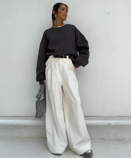 tuck wide pt 「belt waist」#6079