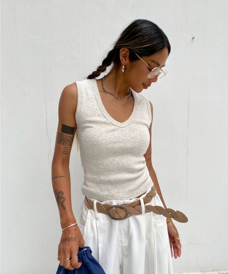 rib tank「v-neck」#5783-25364