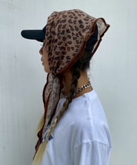 sheer scarf「multi leopard」#2505-10