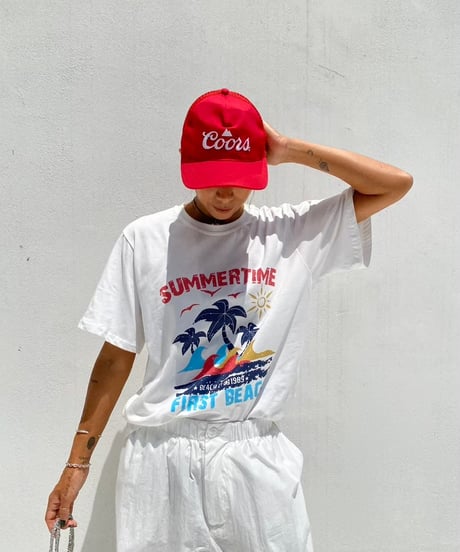 crew neck tee「beach」#88162