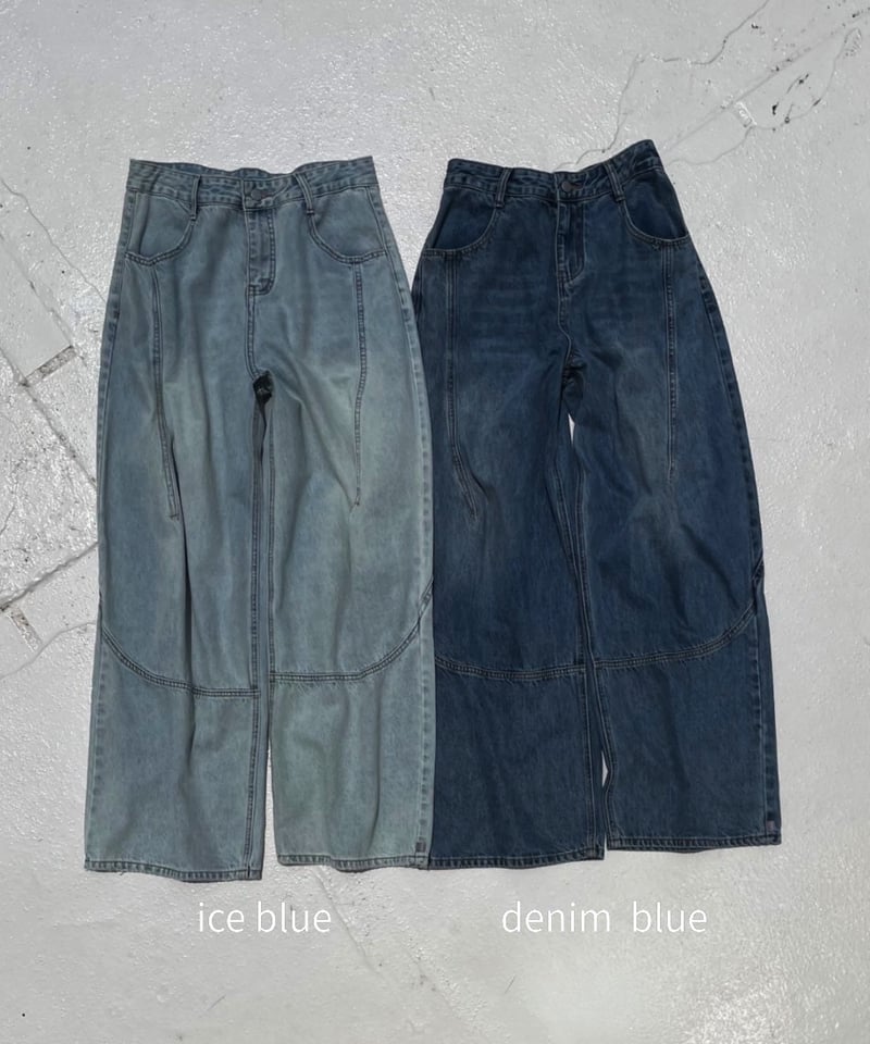 solid wide denim「belt」#575 | tablethotel-sūdo