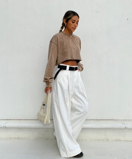 tuck wide pt 「belt waist」#6079