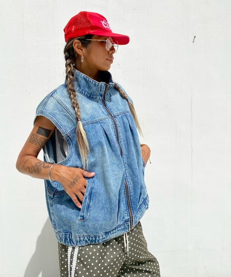 denim gilet「stand neck」#679964
