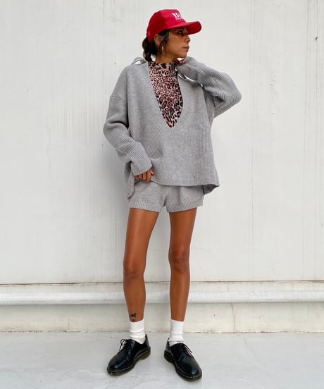 knit set up「plunge neck」#710