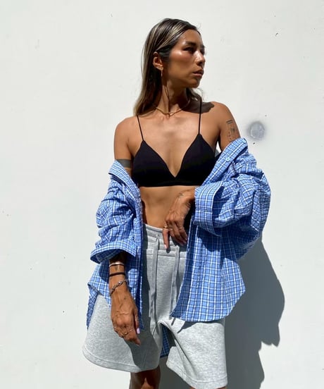 seersucker shirt「crumpled」（シュシュ付）#25102