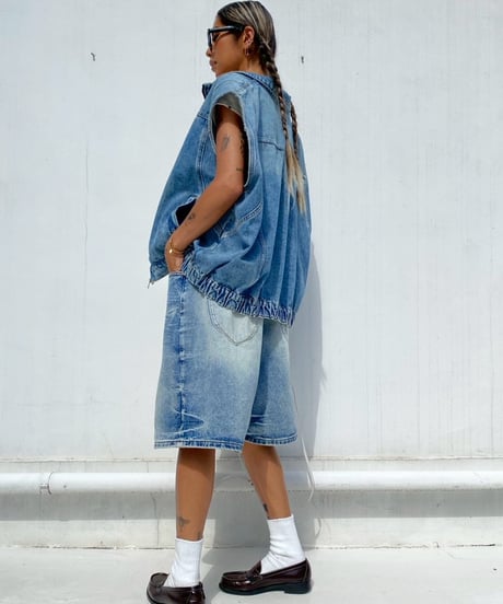 denim gilet「stand neck」#679964