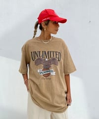 pigment wide tee「UNLIMITED」#7398