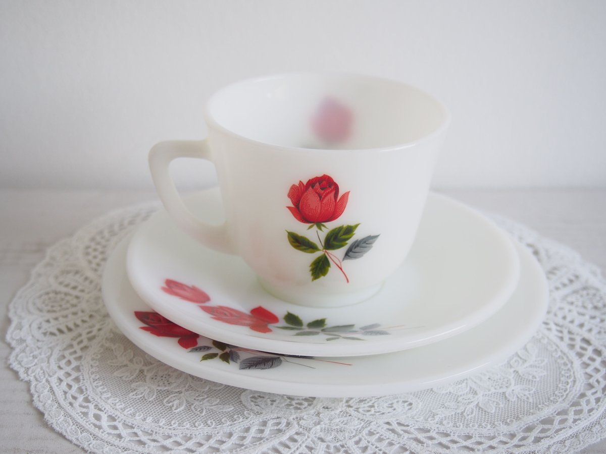 JAJパイレックス|ジューンローズ(JUNE ROSE) カップ&ソーサー JAJパイレックス|ジューンローズ(JUNE ROSE) カップ&ソーサー