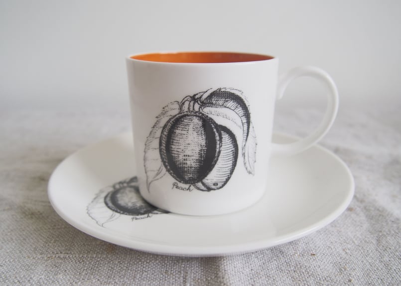 スージークーパー｜ブラックフルーツ カップ＆ソーサー ピーチ【SU-BF  