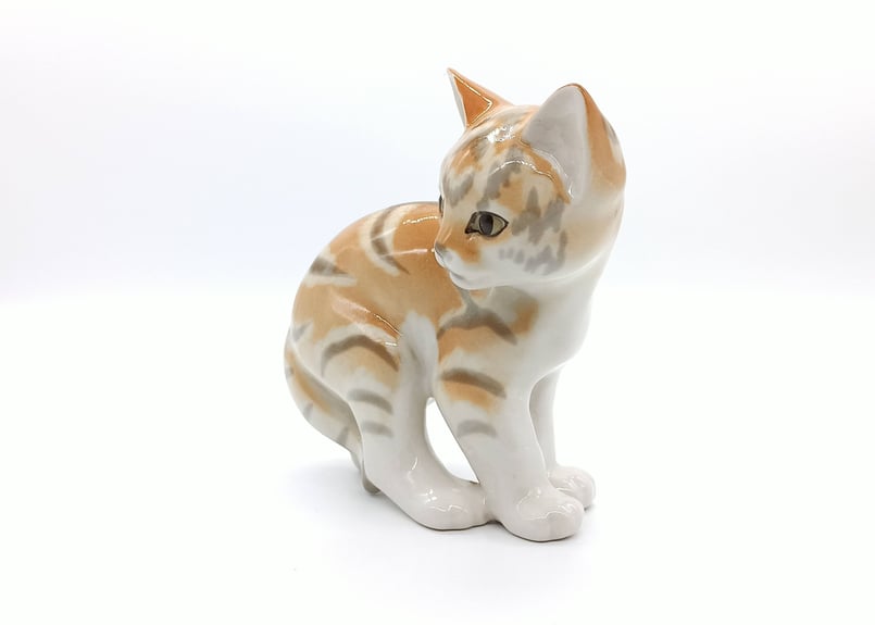 ヴィンテージ Lomonosov ロモノーソフ USSR 猫 置物 【公式通販】