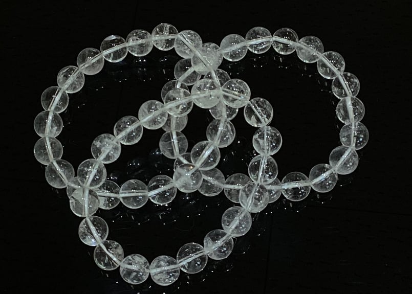 訳アリ特価】ブラジル産天然水晶AA 12mm玉ブレスレット | 数珠屋粋鳳