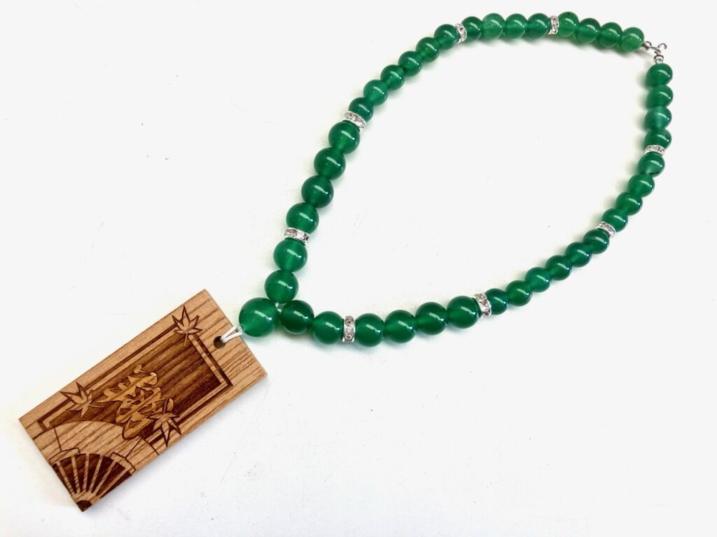 数珠　アクセサリー　レア ロンデル×水晶&オニキス数珠ブレスレット パワーストーン 風水