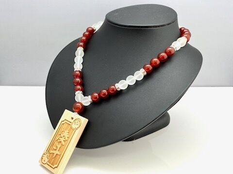 紅白・ひのき札】数珠ネックレス☆名入れ☆セミオーダー☆祭 | 数珠屋粋鳳