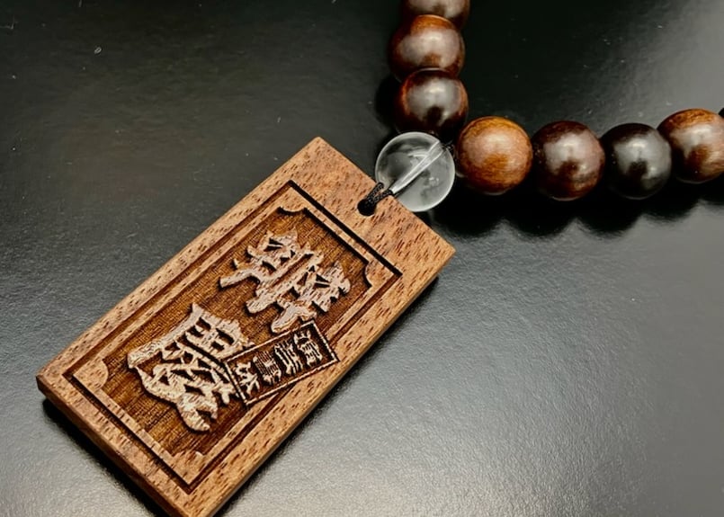 太め数珠ネックレス☆黒檀ベース数珠ネックレス【辨慶～BenKei】☆片面