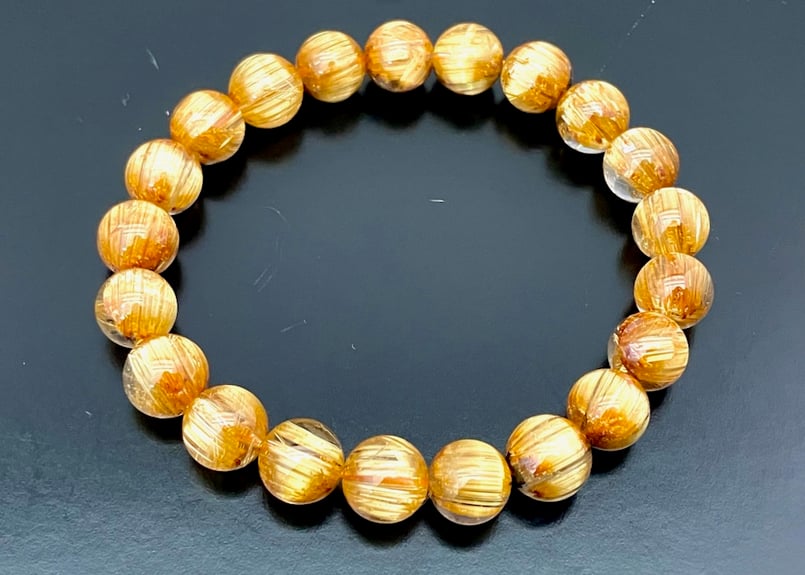 ロイヤルグレード】ゴールドタイチンルチル AAAAA 9～9.5mm | 数珠屋粋鳳