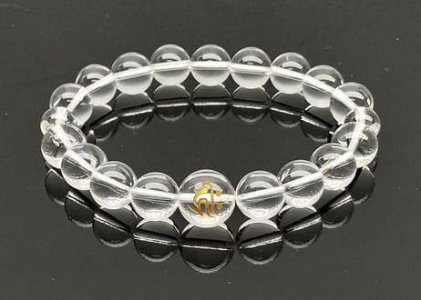 金運祈祷済み 希少部位使用 金紅石入水晶数珠ブレスレット＜金針  