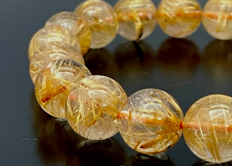 ★ラジエートゴールデンルチル 16.6ミリ珠 ビーズB(SA~SA+ 珍品！) Paradise Island 4-Ball Keychain - JILZARAH