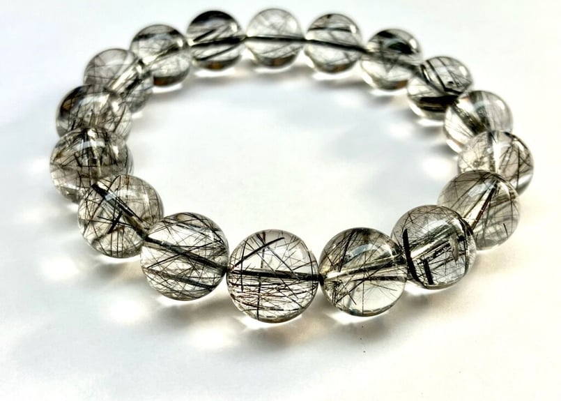 仕事運・勝負運】ブラックルチルAAAA 12㎜玉 手首サイズ約17cm