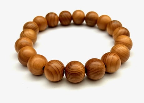 W6★特選一品★ココロの浄化に♡【木製念珠♢カナダ産『杉』18mmブレス】❤️ W6☆特選一品☆ココロの浄化に♡【木製念珠♢カナダ産『杉』18mm