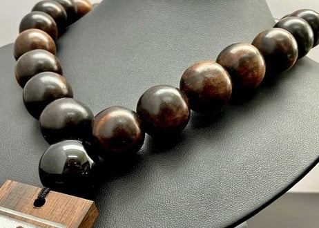 ☆木札別売り☆【極太黒檀】鬼若丸☆数珠ネックレスのみ☆祭☆アクセサリー