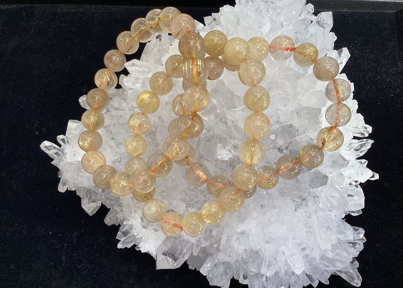 特価】ブラジル産ゴールドルチルクォーツ AAミルキータイプ 10mm 玉