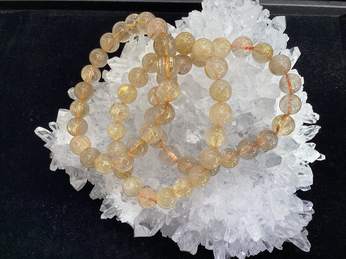 特価】ブラジル産ゴールドルチルクォーツ AAミルキータイプ 10mm 玉