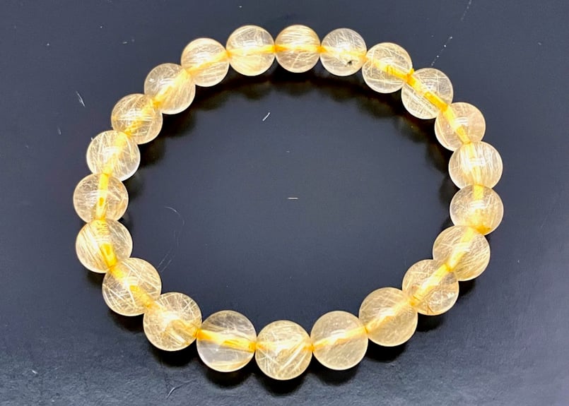 【期間限定特価】タイチン ゴールドルチル ブレスレット【12mm】金運・財運の石 ゴールドルチル クォーツ ブレスレット【12mm】【金運・財運の石