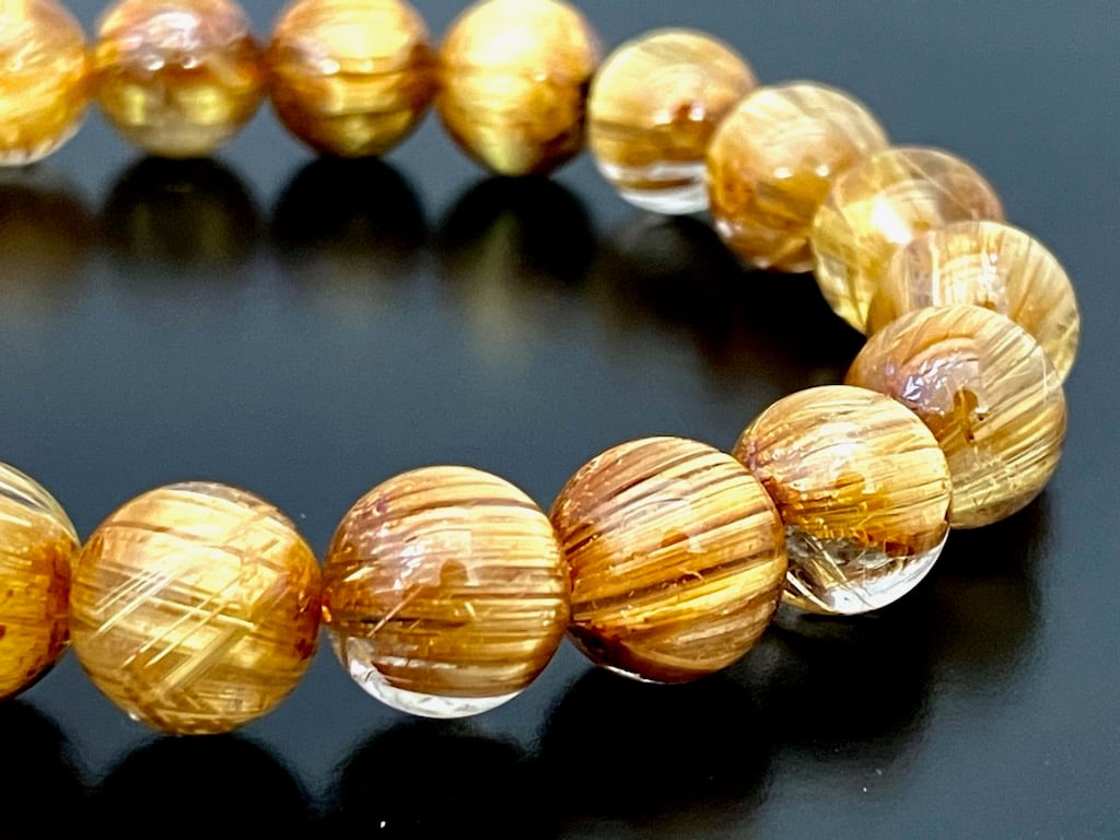 ロイヤルグレード】ゴールドタイチンルチル AAAAA 9～9.5mm | 数珠屋粋鳳