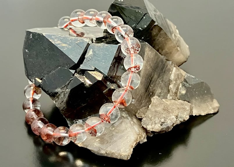 高品質虹入り妖艶ファントムアメトリン☓和田玉煙紫玉デザブレ ブラジル産]ファントムアメジスト丸玉/トリプルファントム