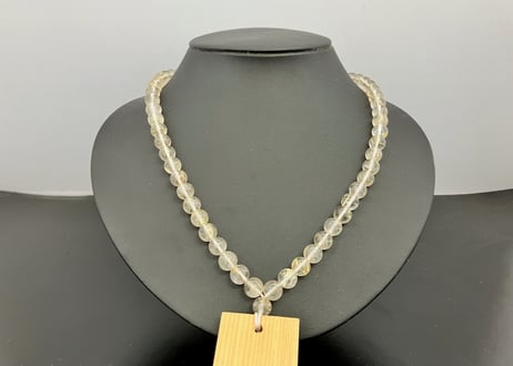 ルチルクォーツ☆数珠ネックレス約50ｃｍ☆木札別売り☆