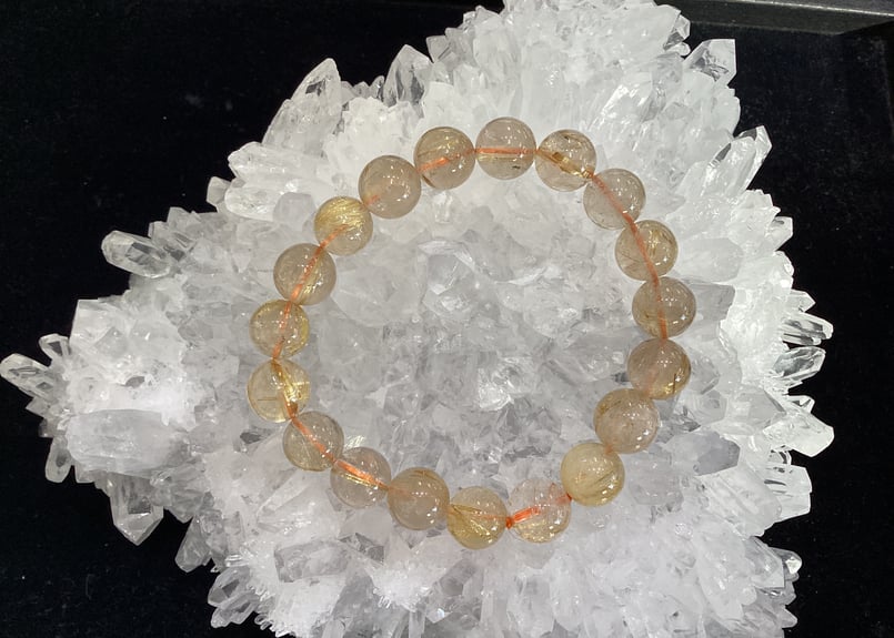 特価】ブラジル産ゴールドルチルクォーツ AAミルキータイプ 10mm 玉