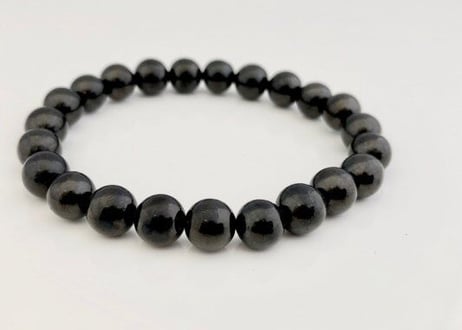 毒素を抜き取る石☆シュンガイト☆8㎜玉ブレスレット