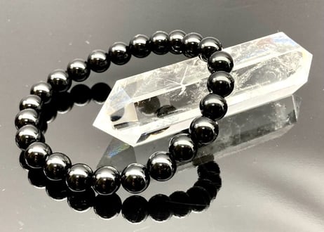 【厄除け】モリオン～黒水晶～８㎜ 玉ブレスレット　サイズ指定可