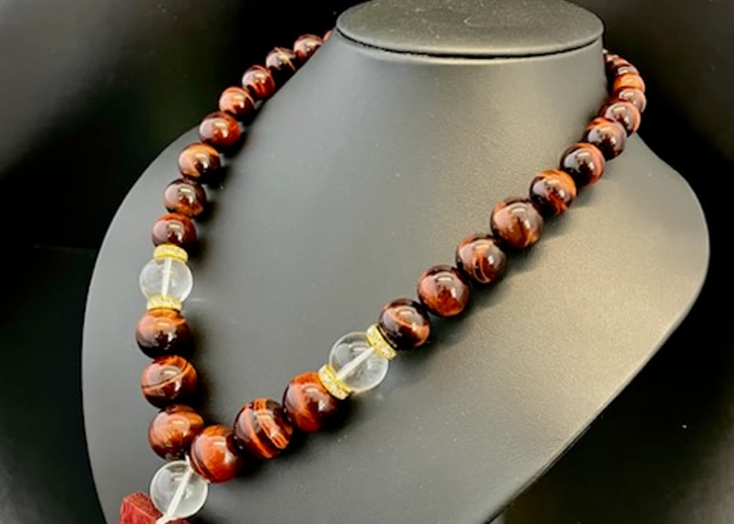 虎*丸様 ジュエリーまとめ売り　遺品整理　片付け ☆木札付き☆大珠【緋雷丸】セミオーダー☆赤虎眼☆紫心木札