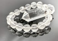 氷の下から発見された水晶☆ヒマラヤ産アイスクォーツ　12㎜玉 ブレスレット