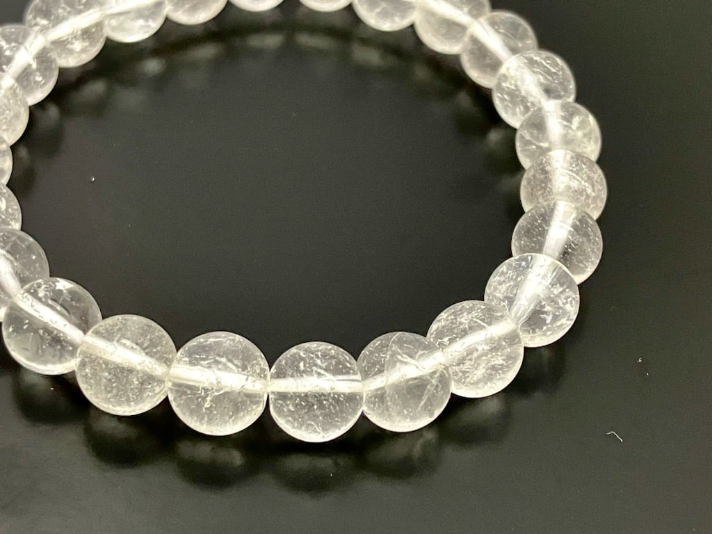 お守り】ヒマラヤ産アイスクォーツAAAA 8㎜玉 ブレスレット 手首サイズ