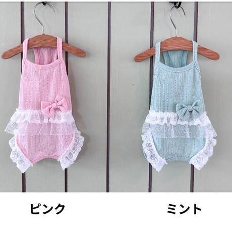 レースペプラムショート丈ロンパース