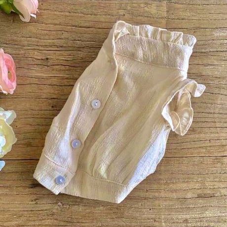 背中あき フリル使いブラウス