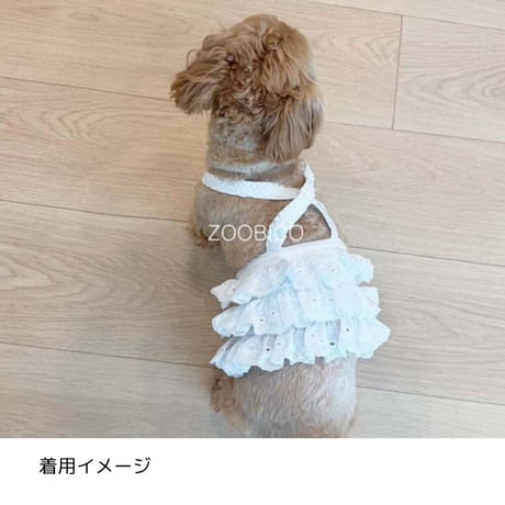 サスペンダー付きコットンレース スカート