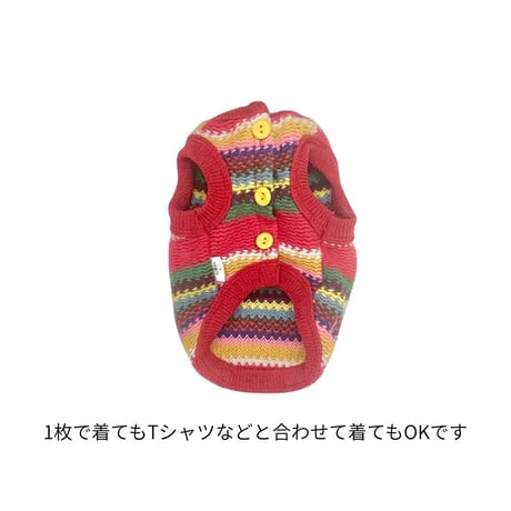カラフルボーダー ニットベスト
