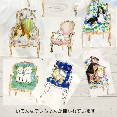 ドッグフレンズプリント 背中開きブラウス