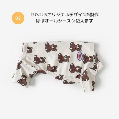 TUSTUS オリジナル   TOYBEARアイボリー　ロンパース