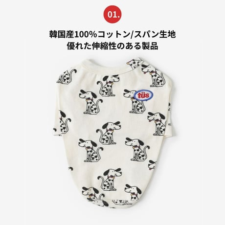 TUSTUSオリジナル ダルメシアン柄Tシャツ